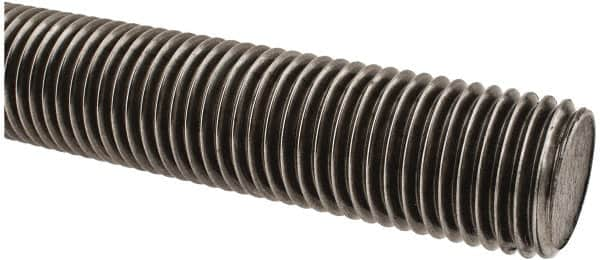 Made in USA - 1-1/4-7 UNC (Coarse), 2' Long, Low Carbon Steel Threaded Rod - Oil Finish Finish, Right Hand Thread - Makers Industrial Supply