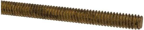 Made in USA - 1/4-20 UNC (Coarse), 2' Long, Brass Threaded Rod - Right Hand Thread - Makers Industrial Supply