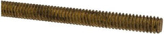 Made in USA - 1/4-20 UNC (Coarse), 2' Long, Brass Threaded Rod - Right Hand Thread - Makers Industrial Supply