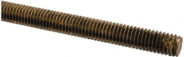 Made in USA - 3/8-16 UNC (Coarse), 2' Long, Brass Threaded Rod - Right Hand Thread - Makers Industrial Supply