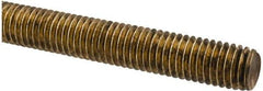 Made in USA - 1/2-13 UNC (Coarse), 2' Long, Brass Threaded Rod - Right Hand Thread - Makers Industrial Supply