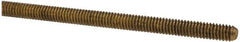 Made in USA - #8-32 UNC (Coarse), 3' Long, Brass Threaded Rod - Right Hand Thread - Makers Industrial Supply