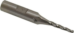 Made in USA - 2° Taper Angle per Side, 3/32" Small End Diam, 3/4" LOC, High Speed Steel 3 Flute Tapered Ball End Mill - 2-1/2" OAL, 3/8" Shank Diam - Makers Industrial Supply