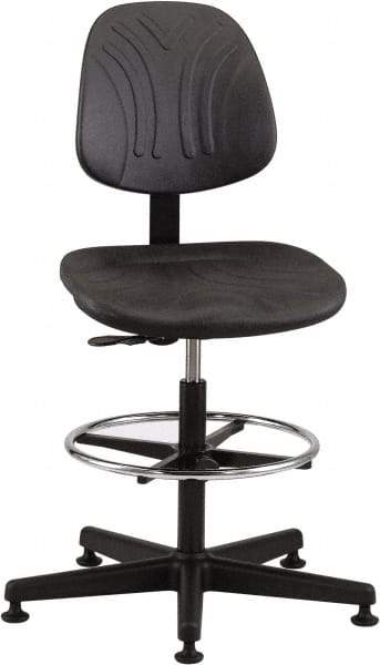 Bevco - 21 to 31" High Adjustable Chair - 27" Wide x 27" Deep, Polyurethane Seat, Black - Makers Industrial Supply