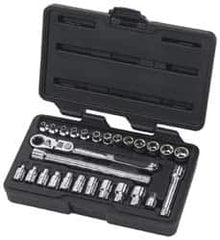 GearWrench - 27 Piece 1/4" Drive Socket Set - 5/32" to 9/16" (3.5mm to 13mm) Range, Inch/Metric Measurement Standard - Makers Industrial Supply