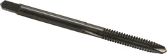 Made in USA - #6-32 UNC, 2 Flute, Bright Finish, Solid Carbide Spiral Point Tap - Plug Chamfer, Right Hand Thread, 2" OAL, 11/16" Thread Length, 0.141" Shank Diam, 2B Class of Fit - Exact Industrial Supply