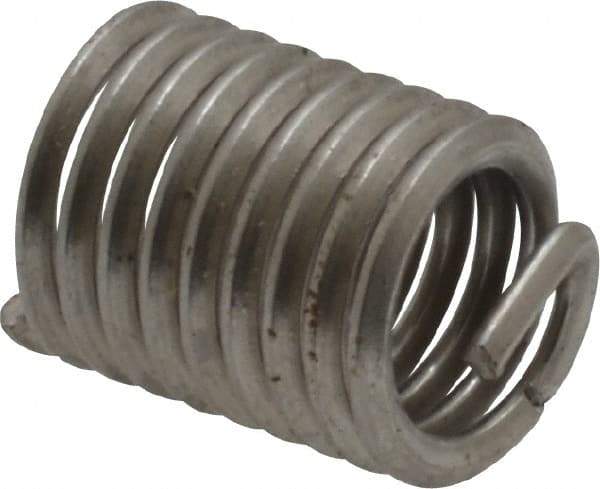 Recoil - 5/16-18 UNC, 5/8" OAL, Free Running Helical Insert - 9-1/4 Free Coils, Tanged, Stainless Steel, Bright Finish, 2D Insert Length - Makers Industrial Supply