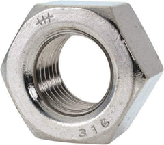 Value Collection - 7/8-9 UNC Stainless Steel Right Hand Heavy Hex Nut - 1-7/16" Across Flats, 55/64" High, Uncoated - Makers Industrial Supply