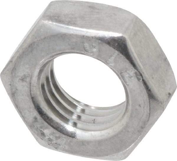 Value Collection - 5/16-24 UNF Stainless Steel Right Hand Hex Jam Nut - 1/2" Across Flats, 3/16" High, Uncoated - Makers Industrial Supply