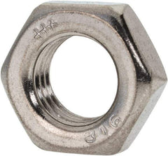 Value Collection - 7/16-20 UNF Stainless Steel Right Hand Hex Jam Nut - 11/16" Across Flats, 1/4" High, Uncoated - Makers Industrial Supply