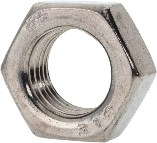 Value Collection - 1/2-20 UNF Stainless Steel Right Hand Hex Jam Nut - 3/4" Across Flats, 5/16" High, Uncoated - Makers Industrial Supply