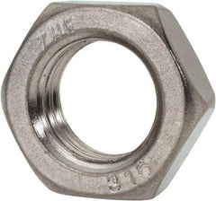 Value Collection - 1-8 UNC Stainless Steel Right Hand Hex Jam Nut - 1-1/2" Across Flats, 35/64" High, Uncoated - Makers Industrial Supply