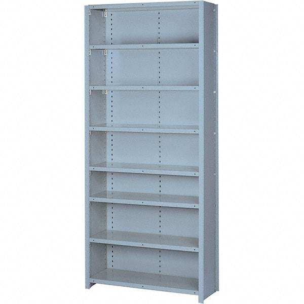 Lyon - 8 Shelf, 900 Lb. Capacity, Closed Shelving Starter Unit - 36 Inch Wide x 18 Inch Deep x 84 Inch High, Gray - Makers Industrial Supply