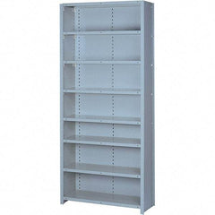 Lyon - 8 Shelf, 900 Lb. Capacity, Closed Shelving Starter Unit - 36 Inch Wide x 18 Inch Deep x 84 Inch High, Gray - Makers Industrial Supply