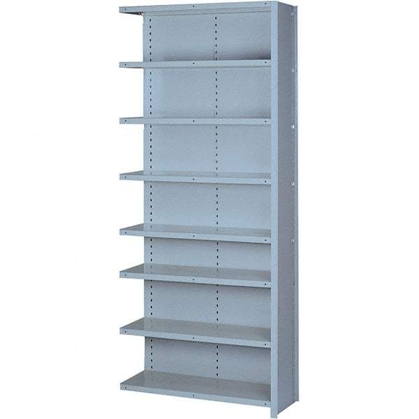 Lyon - 8 Shelf, 900 Lb. Capacity, Closed Shelving Add-On Unit - 36 Inch Wide x 24 Inch Deep x 84 Inch High, Gray - Makers Industrial Supply