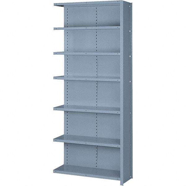 Lyon - 7 Shelf, 900 Lb. Capacity, Closed Shelving Add-On Unit - 36 Inch Wide x 18 Inch Deep x 84 Inch High, Gray - Makers Industrial Supply