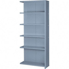 Lyon - 6 Shelf, 600 Lb. Capacity, Closed Shelving Add-On Unit - 36 Inch Wide x 18 Inch Deep x 84 Inch High, Gray - Makers Industrial Supply