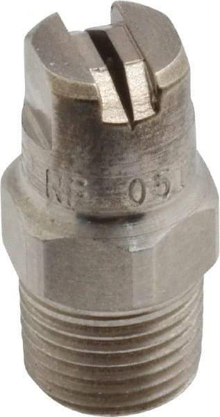 Bete Fog Nozzle - 1/8" Pipe, 120° Spray Angle, Grade 303 Stainless Steel, Standard Fan Nozzle - Male Connection, 0.79 Gal per min at 100 psi, 0.057" Orifice Diam - Makers Industrial Supply