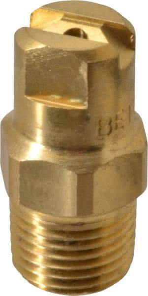 Bete Fog Nozzle - 1/8" Pipe, 30° Spray Angle, Brass, Standard Fan Nozzle - Male Connection, 1.26 Gal per min at 100 psi, 0.072" Orifice Diam - Makers Industrial Supply