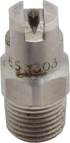 Bete Fog Nozzle - 1/8" Pipe, 65° Spray Angle, Grade 303 Stainless Steel, Standard Fan Nozzle - Male Connection, 1.26 Gal per min at 100 psi, 0.072" Orifice Diam - Makers Industrial Supply