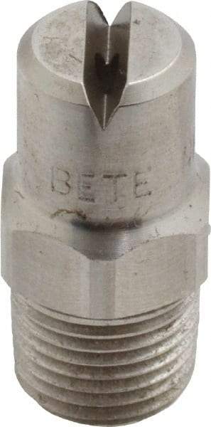 Bete Fog Nozzle - 1/8" Pipe, 90° Spray Angle, Grade 303 Stainless Steel, Standard Fan Nozzle - Male Connection, 1.58 Gal per min at 100 psi, 0.08" Orifice Diam - Makers Industrial Supply