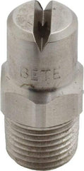 Bete Fog Nozzle - 1/8" Pipe, 90° Spray Angle, Grade 303 Stainless Steel, Standard Fan Nozzle - Male Connection, 1.58 Gal per min at 100 psi, 0.08" Orifice Diam - Makers Industrial Supply