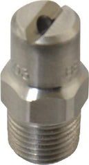 Bete Fog Nozzle - 1/8" Pipe, 65° Spray Angle, Grade 303 Stainless Steel, Standard Fan Nozzle - Male Connection, 3.16 Gal per min at 100 psi, 0.109" Orifice Diam - Makers Industrial Supply