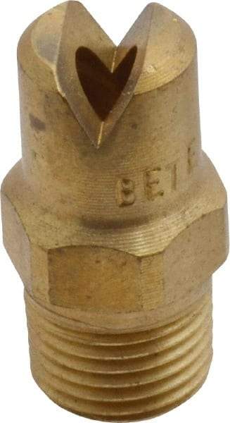 Bete Fog Nozzle - 1/8" Pipe, 65° Spray Angle, Brass, Standard Fan Nozzle - Male Connection, 6.32 Gal per min at 100 psi, 5/32" Orifice Diam - Makers Industrial Supply