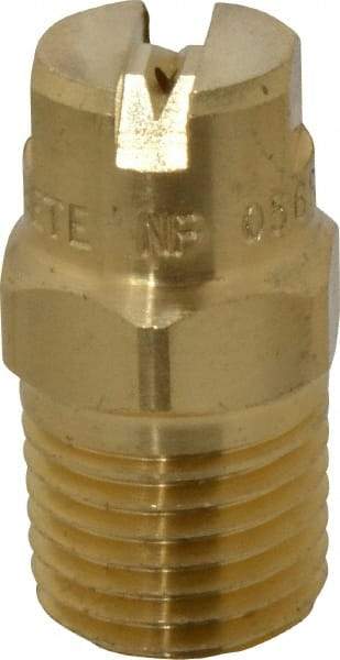 Bete Fog Nozzle - 1/4" Pipe, 65° Spray Angle, Brass, Standard Fan Nozzle - Male Connection, 0.79 Gal per min at 100 psi, 0.057" Orifice Diam - Makers Industrial Supply