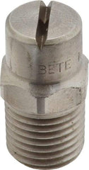 Bete Fog Nozzle - 1/4" Pipe, 90° Spray Angle, Grade 303 Stainless Steel, Standard Fan Nozzle - Male Connection, 2.37 Gal per min at 100 psi, 3/32" Orifice Diam - Makers Industrial Supply