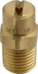 Bete Fog Nozzle - 1/4" Pipe, 65° Spray Angle, Brass, Standard Fan Nozzle - Male Connection, 4.74 Gal per min at 100 psi, 0.141" Orifice Diam - Makers Industrial Supply