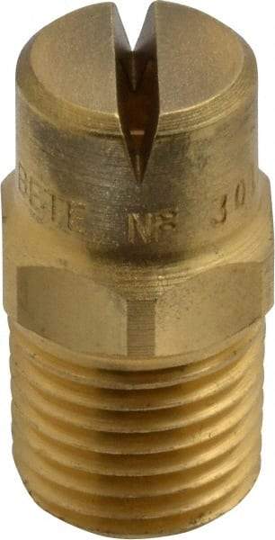 Bete Fog Nozzle - 1/4" Pipe, 120° Spray Angle, Brass, Standard Fan Nozzle - Male Connection, 4.74 Gal per min at 100 psi, 0.141" Orifice Diam - Makers Industrial Supply