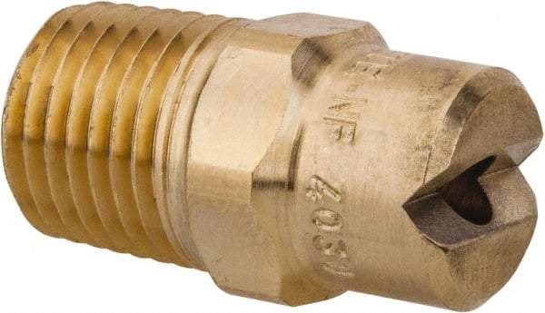 Bete Fog Nozzle - 1/4" Pipe, 30° Spray Angle, Brass, Standard Fan Nozzle - Male Connection, 6.32 Gal per min at 100 psi, 5/32" Orifice Diam - Makers Industrial Supply