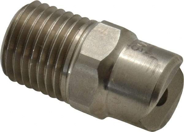 Bete Fog Nozzle - 1/4" Pipe, 30° Spray Angle, Grade 303 Stainless Steel, Standard Fan Nozzle - Male Connection, 7.91 Gal per min at 100 psi, 0.172" Orifice Diam - Makers Industrial Supply