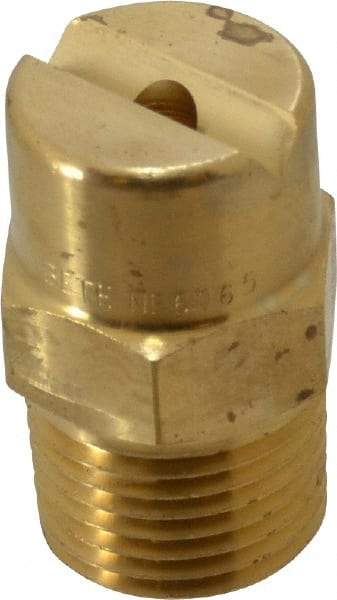 Bete Fog Nozzle - 1/2" Pipe, 65° Spray Angle, Brass, Standard Fan Nozzle - Male Connection, 9.49 Gal per min at 100 psi, 0.186" Orifice Diam - Makers Industrial Supply