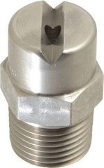 Bete Fog Nozzle - 1/2" Pipe, 65° Spray Angle, Grade 303 Stainless Steel, Standard Fan Nozzle - Male Connection, 9.49 Gal per min at 100 psi, 0.186" Orifice Diam - Makers Industrial Supply