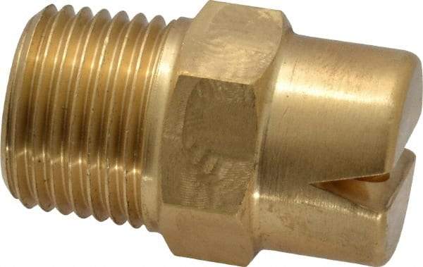 Bete Fog Nozzle - 1/2" Pipe, 120° Spray Angle, Brass, Standard Fan Nozzle - Male Connection, 15.8 Gal per min at 100 psi, 1/4" Orifice Diam - Makers Industrial Supply