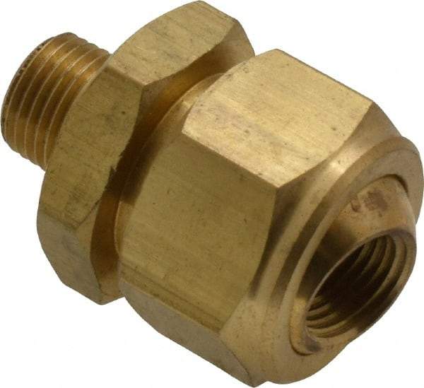 Bete Fog Nozzle - 1/8" Pipe, 40 to 70° Spray Angle, Brass, Adjustable Swivel Joint Nozzle - For Use With Bete - Nozzles Where Alignment of The Spray Direction is Required - Makers Industrial Supply