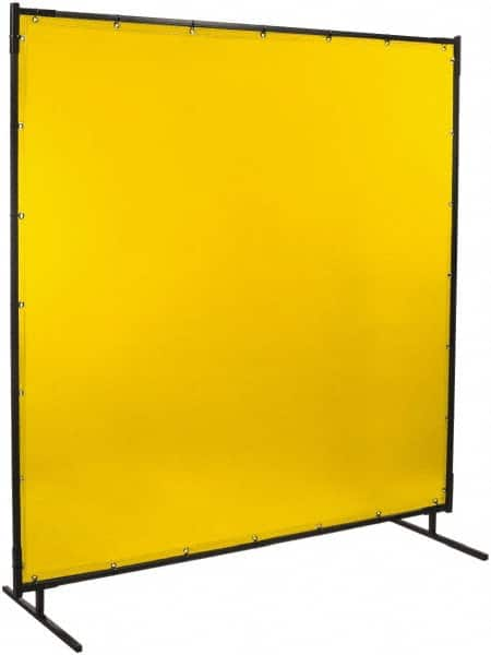 Steiner - 8 Ft. Wide x 6 Ft. High x 3/4 Inch Thick, 14 mil Thick Transparent Vinyl Portable Welding Screen Kit - Yellow - Makers Industrial Supply