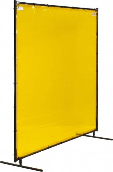 Steiner - 6 Ft. Wide x 6 Ft. High x 3/4 Inch Thick, 14 mil Thick Transparent Vinyl Portable Welding Screen Kit - Yellow - Makers Industrial Supply