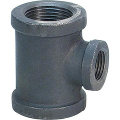 Black Pipe Fittings; Fitting Type: Reducing Branch Tee; Fitting Size: 1″ x 3/4″; Material: Malleable Iron; Finish: Black; Fitting Shape: Tee; Thread Standard: NPT; Connection Type: Threaded; Lead Free: No; Standards: ASME B16.3; ASME B1.2.1