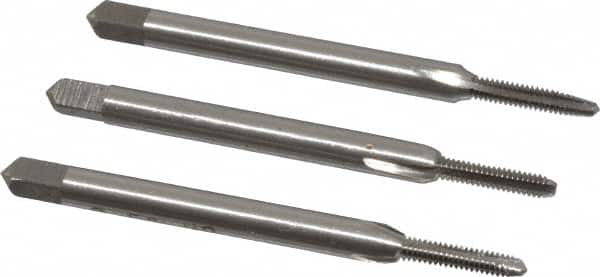 Interstate - #2-56 UNC, 3 Flute, Bottoming, Plug & Taper, Bright Finish, High Speed Steel Tap Set - Right Hand Cut, 1-3/4" OAL, 7/16" Thread Length - Makers Industrial Supply