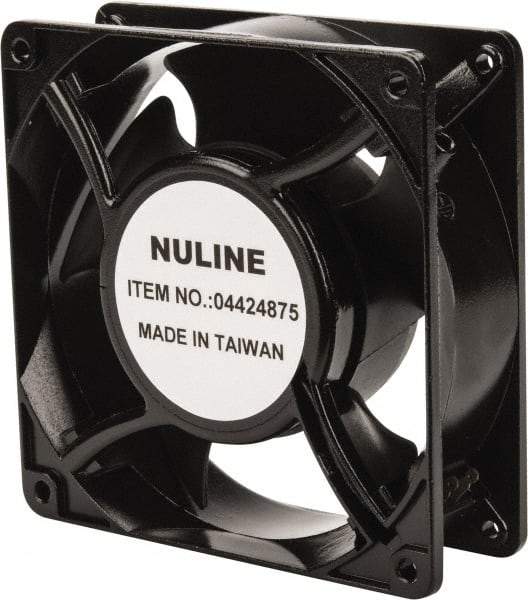 Value Collection - 230 Volts, AC, 53 CFM, Square Tube Axial Fan - 0.9 Amp Rating, 1,850 to 2,100 RPM, 4.7" High x 4.7" Wide x 1-1/2" Deep - Makers Industrial Supply