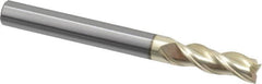 Accupro - 1/4", 3/4" LOC, 1/4" Shank Diam, 2-1/2" OAL, 3 Flute, Solid Carbide Square End Mill - Single End, ZrN Finish, Spiral Flute, Variable° Helix, Centercutting, Right Hand Cut, Right Hand Flute - Makers Industrial Supply