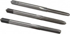 Interstate - #8-32 UNC, 4 Flute, Bottoming, Plug & Taper, Bright Finish, High Speed Steel Tap Set - Right Hand Cut, 2-1/8" OAL, 3/4" Thread Length - Makers Industrial Supply