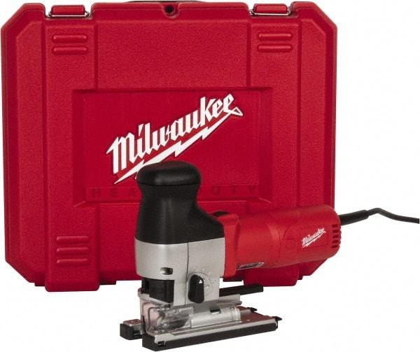 Milwaukee Tool - 6.2 Amp, 500 to 3,000 SPM, 1 Inch Stroke Length, Electric Jigsaw - 120V, 9-1/2 Ft. Cord Length, 45° Cutting Angle - Makers Industrial Supply