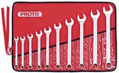 Proto - 10 Piece, 7/16 to 1", Combination Wrench Set - Inch System of Measurement, Satin Finish, Comes in Nylon Roll - Makers Industrial Supply