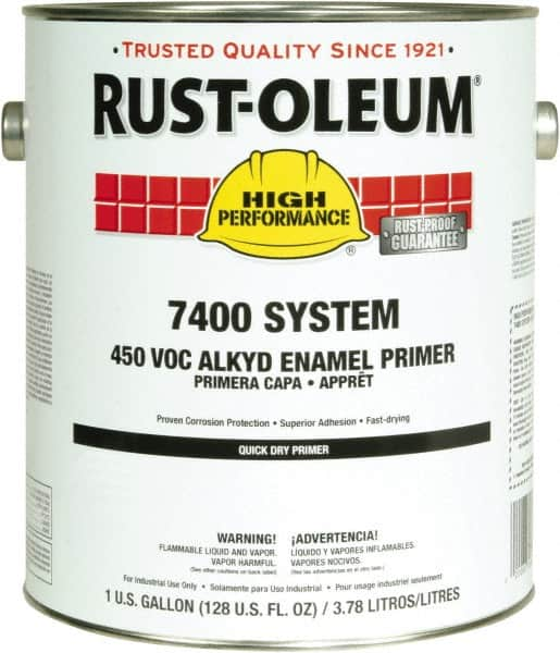 Rust-Oleum - 5 Gal Red Alkyd Primer - 290 to 585 Sq Ft Coverage, 450 gL Content, Direct to Metal, Interior/Exterior - Makers Industrial Supply