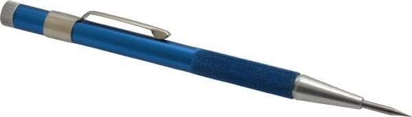 Made in USA - 5-1/2" OAL Nonretractable Pocket Scriber - Aluminum with Hardened Steel Point - Makers Industrial Supply