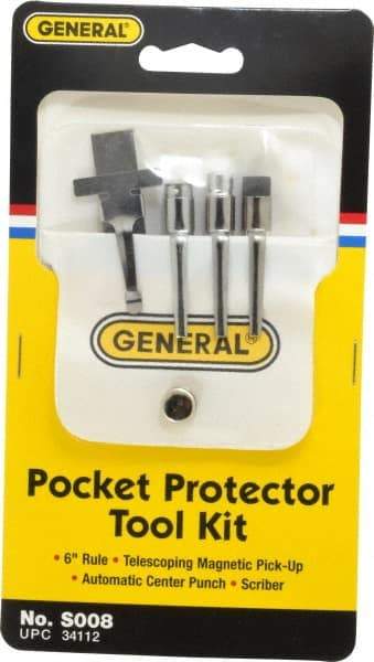 General - 4 Piece Pocket Tool Set - Steel - Makers Industrial Supply